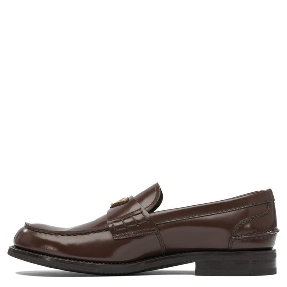 Prada Brushed Leather Loafers 2DB223 Radica Brown – Men’s UK 12
